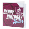 Burnley FC Happy Birthday Sister card