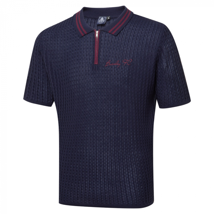 Burnley FC Cable Knit Zip Polo
