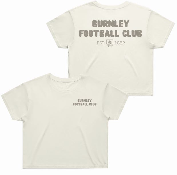 Burnley FC Cream Cropped Womens T-Shirt